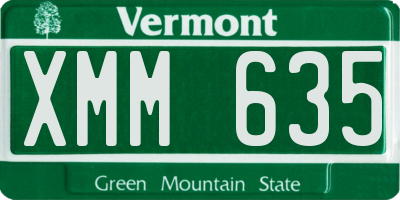 VT license plate XMM635