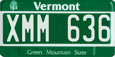 VT license plate XMM636