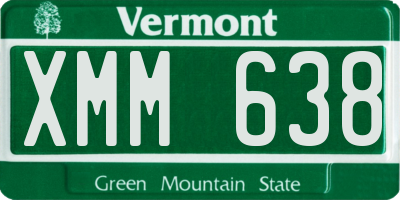 VT license plate XMM638