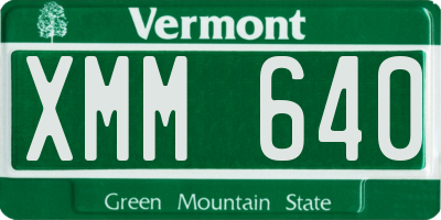 VT license plate XMM640