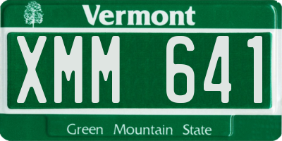 VT license plate XMM641