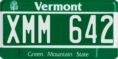 VT license plate XMM642
