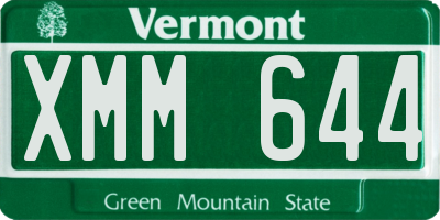 VT license plate XMM644