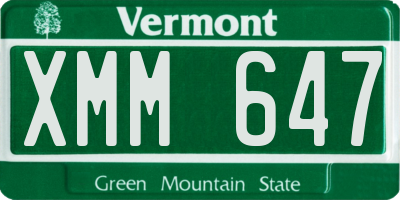 VT license plate XMM647