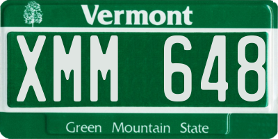 VT license plate XMM648