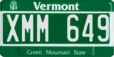 VT license plate XMM649