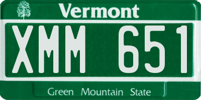 VT license plate XMM651