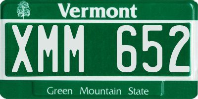 VT license plate XMM652