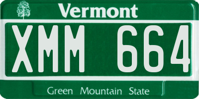 VT license plate XMM664
