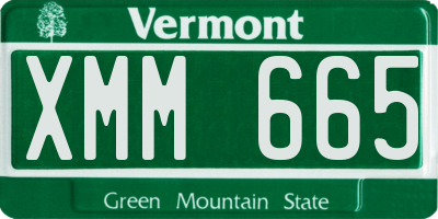 VT license plate XMM665