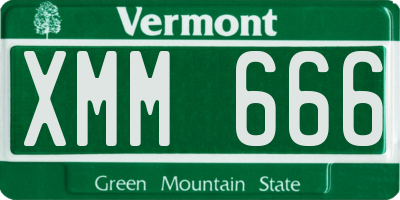 VT license plate XMM666