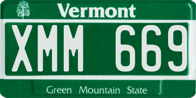 VT license plate XMM669