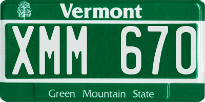VT license plate XMM670