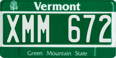 VT license plate XMM672