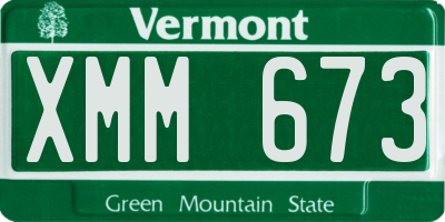 VT license plate XMM673
