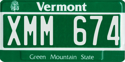 VT license plate XMM674