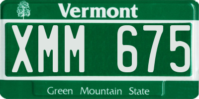 VT license plate XMM675