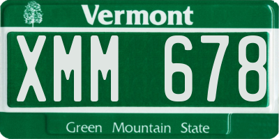 VT license plate XMM678