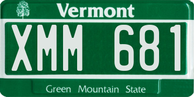 VT license plate XMM681