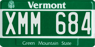 VT license plate XMM684