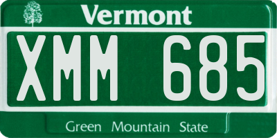 VT license plate XMM685
