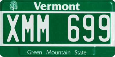 VT license plate XMM699