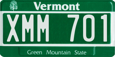 VT license plate XMM701