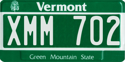 VT license plate XMM702