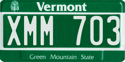 VT license plate XMM703