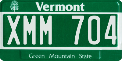 VT license plate XMM704