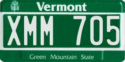 VT license plate XMM705