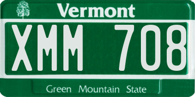 VT license plate XMM708