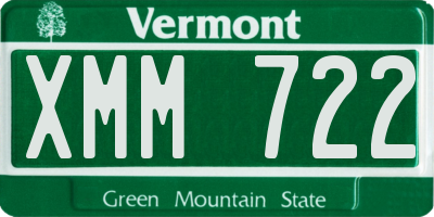 VT license plate XMM722