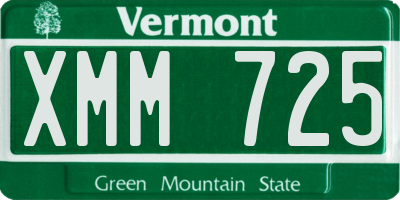 VT license plate XMM725