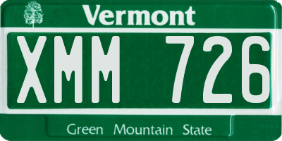 VT license plate XMM726