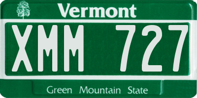 VT license plate XMM727