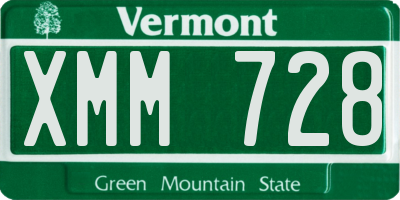 VT license plate XMM728