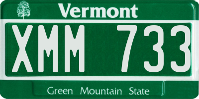 VT license plate XMM733