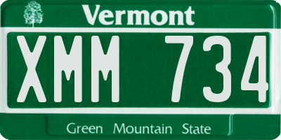 VT license plate XMM734