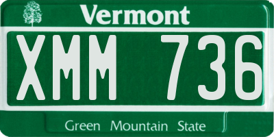 VT license plate XMM736