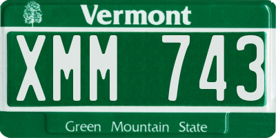 VT license plate XMM743