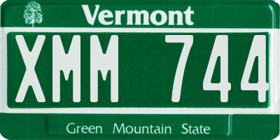 VT license plate XMM744