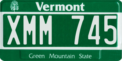 VT license plate XMM745