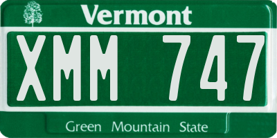 VT license plate XMM747