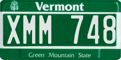 VT license plate XMM748