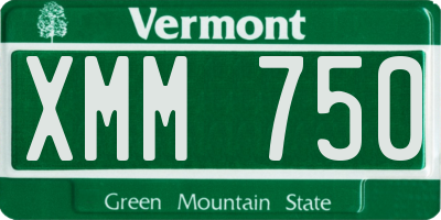 VT license plate XMM750