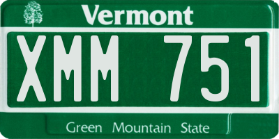 VT license plate XMM751