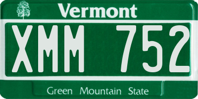 VT license plate XMM752