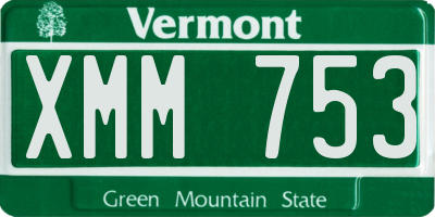 VT license plate XMM753