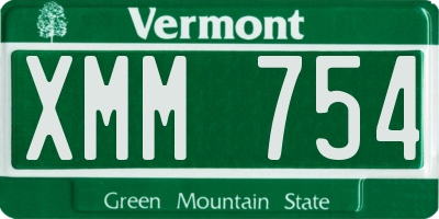 VT license plate XMM754